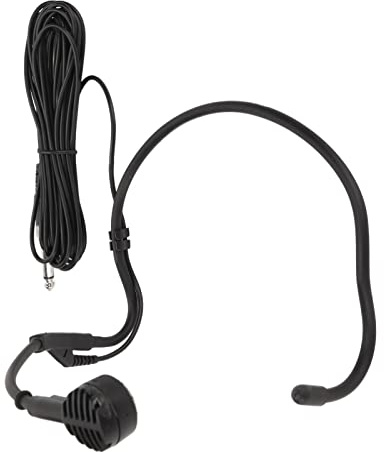 ciciglow Ohrbügelmikrofon, Dynamisches Kabelgebundenes Headset-Mikrofon mit 6,35-mm-Steckeranschluss, Kopfbügelmikrofon für Karaoke-Lautsprecher, Verstärker, Unterricht