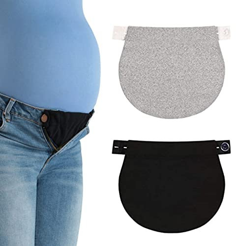 2 Stück Schwanger Hosenerweiterung, Schwangerschaft Hosenerweiterung, Hosenbunderweiterung Damen, Mutterschaft Hosen Extender, Hosenknopf Erweiterung, Bundverlängerung für Hosen Damen