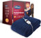 Silentnight Comfort Control Heated Throw Blanket - Luxury Fleece Electric Heated Overblanket for Sofa Bed with 9 Heat Settings, Fast Heat-up and Safety Shut Off - Machine Washable - 120x160cm - Navy