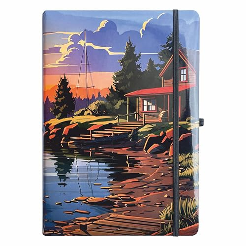 Anupam A5 Lyv Journal Notebook | 192 Pages | College Ruled Notebook | 80 Gsm Paper with Elegant Silver Edging And Metallic Finish| Elastic Closure and Pen Loop (Print 2)