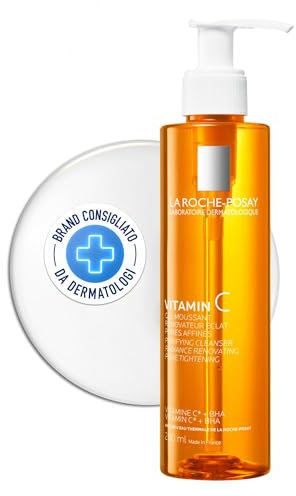 La Roche-Posay - Vitamine C - Gel Nettoyant Visage - pour tous Types de Peaux, Même Sensibles et Grasses - Vitamine C et BHA - Mousse Nettoyante Visage Rénovateur Eclat