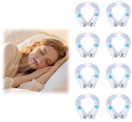 Lot de 8 bouchons de nez anti-ronflement, pince-nez, anti-ronflement, anti-ronflement, coupe-nez, anti-ronflement, anti-ronflement, anti-ronflement, dilatateur nasal, pince-nez respirer
