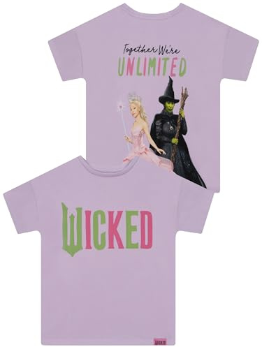 Wicked Tshirt, Glinda and Elphaba Girls Tshirt, Girls T Shirts, Purple 6-7 Years