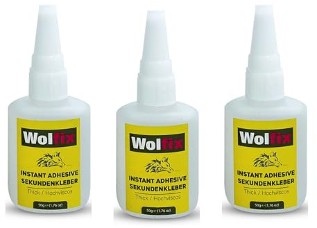 Wolfix Sekundlim Extra Starkt 50g 3-pack - Tyglim, Montagelim, Textillim och Keramiklim - Alleslim för Professionella Reparationer - Idealiskt Lim för Plast, Keramik, Trä och Metall