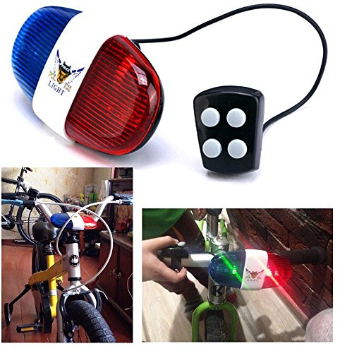 Itian Sirena Timbre para Bicicleta - Bocina electrónica con luz para Bicicleta (4 Sonidos)