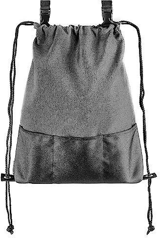 Zamboo Leichte Kinderwagentasche - Universal Beutel/Kinderwagen Organizer mit Befestigungshaken Buggy Clips - Kleine Wickeltasche/Wickelrucksack zum Umhängen - Grau Schwarz