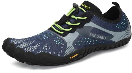 SAGUARO Unisex barfotaskor, snabbtorkande barfotaskor, badskor, löparskor, för utomhus, sport, minimalistiska, - blå - 44 EU