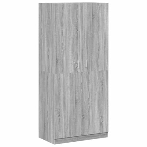 vidaXL Klädhängare grå sonoma 90x52x200 cm konstruerat trä, hatthyllor, klädstång, klädförvaring, klädskåp, klädstänger, jackhängare, garderob
