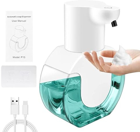 Seifenspender Automatisch,420ml Schaumseifenspender,4 Stufig Verstellbarer Elektrischer Seifenspender Wandmontag Seifenspender mit USB Wiederaufladbar,IPX5 Wasserdicht für Bad Küche (Schaumstoff)