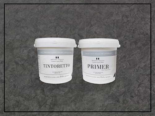 Impera Italia Tintoretto - Matt, Venetian Plaster Effect, Wall Paint Bundle. Includes 2kg of Paint and 1L of Primer - Covers 6-8SQM - In Colour RENO.