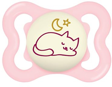 MAM Supreme Night Ciuccio Luminoso in Silicone, con Custodia Porta Succhietto, 2-6 Mesi, Rosa