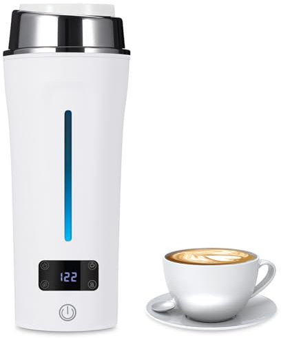 Dual Voltage Travel Kettle, 110-240V Portable Electric Kettle with LCD Display, 4 Temperature Settings, 4 Colors LED for Global Use (350ML)