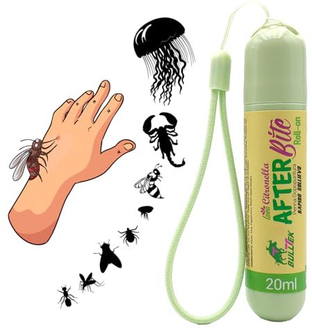 Penna Roll-On Dopopuntura Naturale - Sollievo Immediato da Prurito e Rossore per Punture di Zanzare, Vespe, Api, Zecche, Pulci, Meduse - Aloe, Menta e Citronella (20 ML)