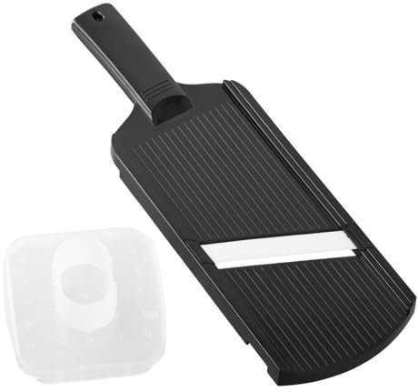 Affettaverdure per Frutta e Verdura, Tagliapatate Affetta da Cucina, Mandolina Affettatrice Professionale con Lame in Acciaio e Protezione di Sicurezza, per Cipolla Legumi Carote Alimenti (Nero)