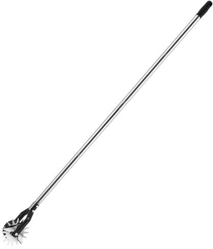 JNJOOD Wheel Rotary Edger, Manual Edger Lawn Tool,Adjustable Length with Sturdy 4-Section Stainless Steel Lawn Edger Tool