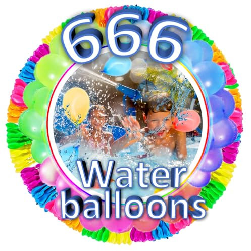 666 Pcs Bombe a Eau Ballon, Ballon d'eau, Ballons d'eau Color, Coloré Bombe a Eau, Bombe à Eau ballon Colorés, Bombes à Eau à Fermeture Automatique, Ballons d'eau Enfant, pour Famille, Jardin (M1)