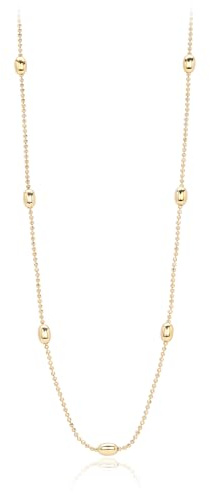 AUOU 1 collana da donna in stile coreano, con perline di riso, collana con catena a spina di fagiolo, Pietra