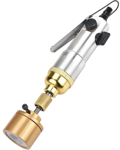 OSPSHPG Handheld Bottle Screw Cap Tightener, Pneumatic Capping Machine with Adjustable Speed, One-Button Forward and Reverse Design, 1/4in Air Inlet, for Diameter 10-50mm Bottle Cap