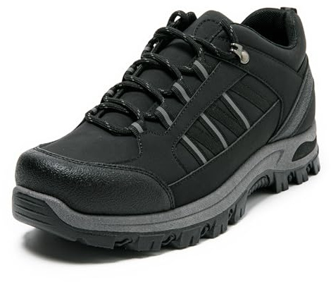 JOMIX Scarpe Trekking Uomo Outdoor Hiking Scarpe da Montagna Escursionismo Comode Antiscivolo Leggere Resistenti per Campeggio Passeggiate e Viaggio MOS255034 Nero 41