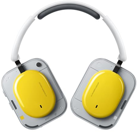Nothing Headphone (a) Cuffie Wireless Over Ear con Cancellazione Attiva del Rumore, fino a 135h Autonomia, Hi-Res, Spatial Audio, Controlli Tattili – Giallo