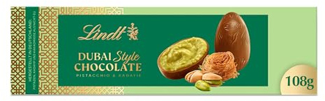 Lindt Ovetti Dubai Style Chocolate, Confezione di ovetti con ripieno di pistacchio e croccante kadayif, Formato 108g
