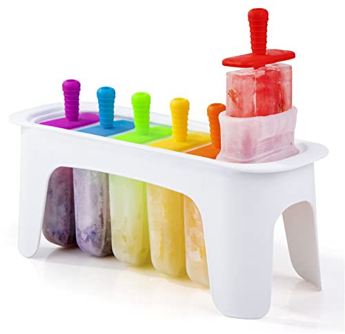 Rainbow Silicone Ice Cream Pops, Easy Release, Large & BPA Free