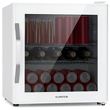KLARSTEIN Mini Frigo de Chambre et Bureau pour Boisson, Petit Frigo Silencieux, Refrigerateur Mini Bar 47L, Petit Réfrigérateur Camping, Étagères Réglables pour le Vin, Cannette, Beer Fridge