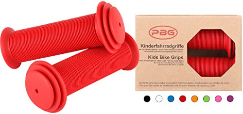 PBG Kinderfahrradgriffe Fahrradgriffe Kinder für Mädchen Jungen schadstofffrei | Phthalate frei (Rot)