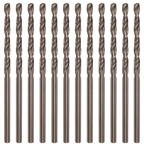 QUARKZMAN 12pz Cobalto Punte Trapano 2.4mm M35 Alta Velocità Acciaio Metrico Ritorto Punta Diritta Gambo Lavoratore Punte Trapano per Duro Metallo Acciaio Inox Rame Alluminio Fusione Ferro