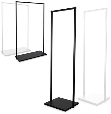 Natural Goods Berlin Kleiderständer BASIS (Schwarz, 50 cm) - Kleiderstange aus stabilem Metall - Freistehende Garderobenstange für Schlafzimmer, Wohnzimmer & Büro