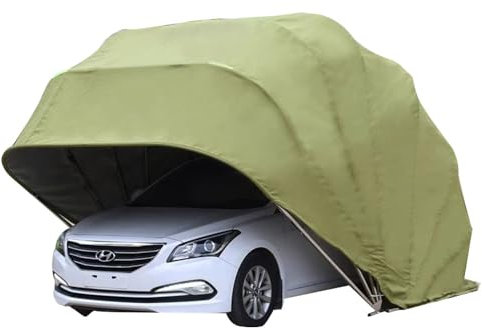 Cochera Plegable de Alta Resistencia, Tienda de Almacenamiento de Garaje portátil, toldo para Coche Resistente a Todas Las Estaciones, toldo Impermeable para cochera para Exteriores,5.9 * 2.7 * 2.45M