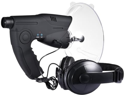 Parabolic Dish Directional Microphone, Parabolic Microphone Bionic Ear, 8X Monocular Long Distance Hearing Camping Tools, Listen to Spy at Long Distance, Bird Sound Listening