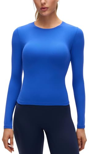 CRZ YOGA Softembrace Top Maniche Lunghe Blu Scintillante 48