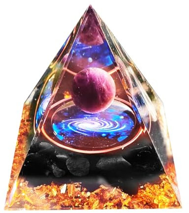 BONGSHAKALAKA 1.96 Pietra di Cristallo Piramide Orgonica Ametista Energia La Piramide di Cristallo Piramide Naturale Cristalli di Meditazione per Chakra Meditazione Yoga, Decorazione da Scrivania