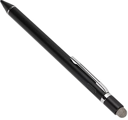 Rankomu Stylus penna aktiv styluspenna, 5 V 0,2 A smal aluminiumlegering kapacitiv pekskärmspenna med fin spets för mobiltelefon och surfplatta, svart