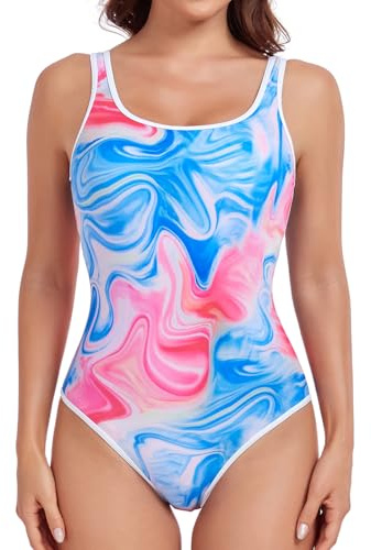 Vevarble Swimming Costume Women Sporty U Back One Piece Swimsuit Athletic Shaping Swimwear Bathing Suits FENLANZR,S