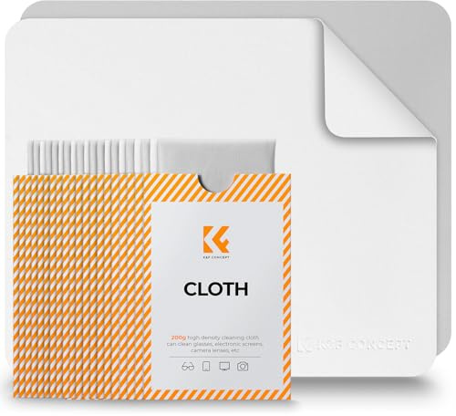 K&F CONCEPT Chiffons de Nettoyage en Microfibres pour Lentilles d'Appareil Photo, Lunettes, écrans, Appareils Photo, Tablettes, 20 PCS (15 x 18 cm)