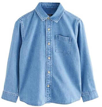 NEXT Garçon Chemise en Jean à Manches Longues Bleu 12 Ans