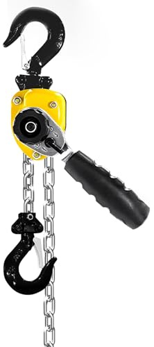 Mini Paranco A Catena Da 1,5 Tonnellate/3306 Libbre Di Capacità, Sollevamento 5 Piedi/10 Piedi, Paranco A Catena Manuale De Leva Con 2 Ganci Per Impieghi Gravosi, Per Garage, Magazzini(Size:5ft)