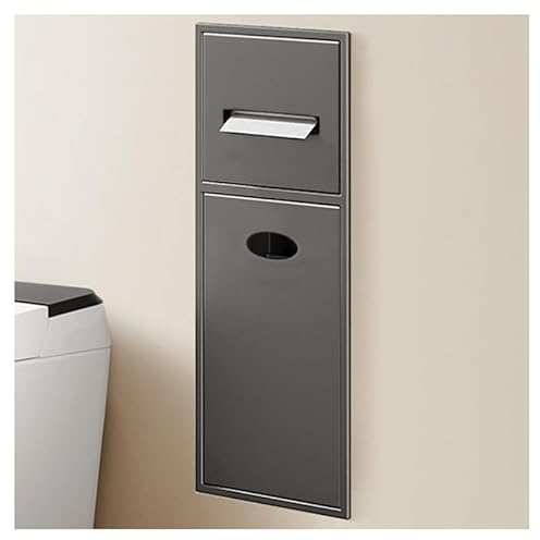 Mensola da parete per doccia in acciaio inox, impermeabile, a due ripiani, con cestino, soluzione salvaspazio per doccia e vasca da bagno (grigio, 63 x 20 x 13,5 cm)