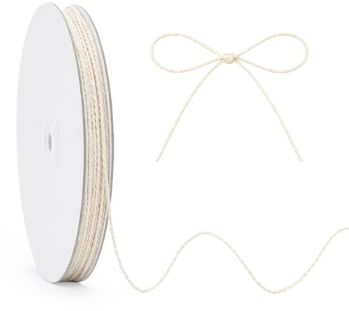 KINGLAKE Ficelle en coton beige de 100 m - 2 mm - Qualité alimentaire - Pour boucher - Pour la cuisine, les travaux manuels, l'emballage de cadeaux, les décorations de Noël, le jardinage, les photos