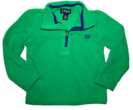 Chaps Little Boy's Mockneck 1/4 Zip Microfleece Pullover (4, Travel Green)
