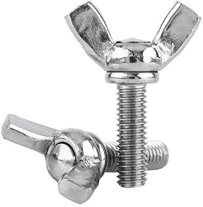 Akozon Tornillo de Mariposa de Acero Tuerca Mariposa DIN316 M6 de Acero Inoxidable 304 con Tornillos de Mano (6 x 16 mm)