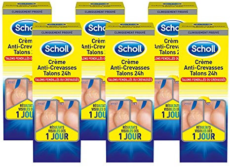Scholl Lot de 6 crèmes Anti-Crevasses Talons 24h