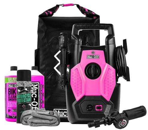 Muc Off Motorcycle Pressure Washer Bundle - Pressure Washers for Bikes, Bicycle and Motorcycle Jet Wash - Power Washer with Motorbike Cleaning Kit