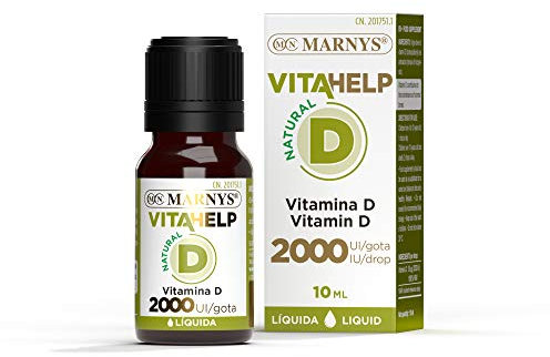 Marnys. Vitahelp Vitamina D 2000 Ui Líquida - Botella Ml - Por Gotas - Mantiene Las Articulaciones Y Huesos Sanos Y Mejora El Sistema Inmunológico - Made In Europe Ml, 10 Mililitro,