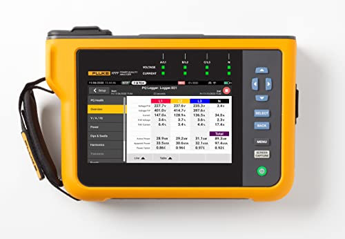 Fluke 1777, Power Quality Analyzer Netz-Analysegerät mit Loggerfunktion, inkl. Stromzangen 1 Set