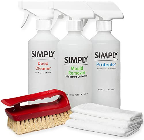 Simply Complete - Kit per la cura di tessuti e tele, spray per rimuovere stampi, pellicola protettiva per mobili, divani, sedili auto, tappezzeria, applicatori inclusi (500 ml)