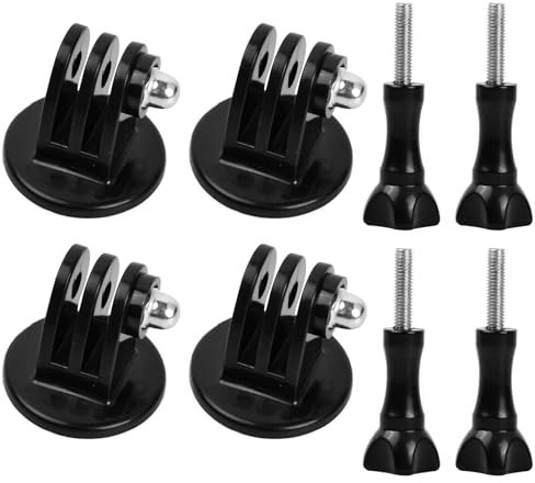 HoaaiGo Set di 4 adattatori treppiedi per fotocamere Gopro, Xiaomi e DJI altre fotocamere d'azione, accessori universali, base adattatore stabile con foro standard da 1/4 pollici e viti