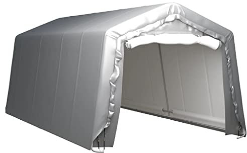 Abri de Jardin Tente de Stockage extérieur Tente de Rangement bâche en PE & Cadre en métal, Multifonctionnel Abri de Vélo Garage pour Extérieur, 300x600 cm Acier Gris